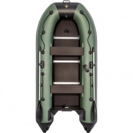 Надувная 3-местная ПВХ лодка Ривьера Компакт 3200 СК Касатка (зелено-черная)